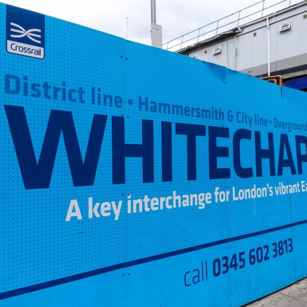 London, UK, May 9th 2021: A Whitechapel information hoarding. A